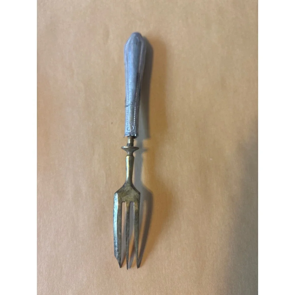 Unbranded Antique Pickle Fork Unisex OS Silver Gold Fair Ornate Beaded Handle